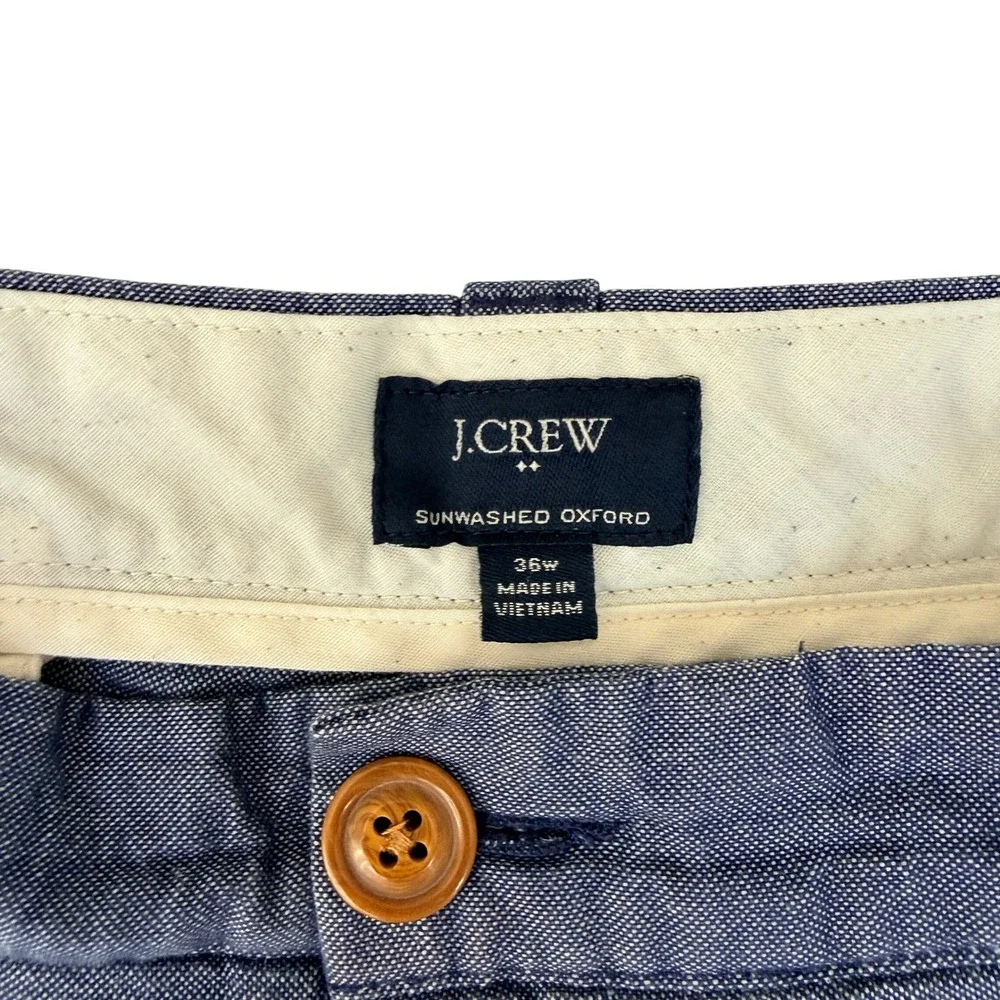 J.Crew Sunwashed Oxford Mens 36 Navy Blue 100% Cotton Chambray